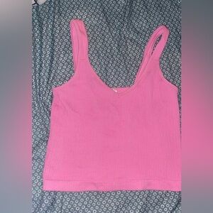 Pink Ribbed Juniors Top
